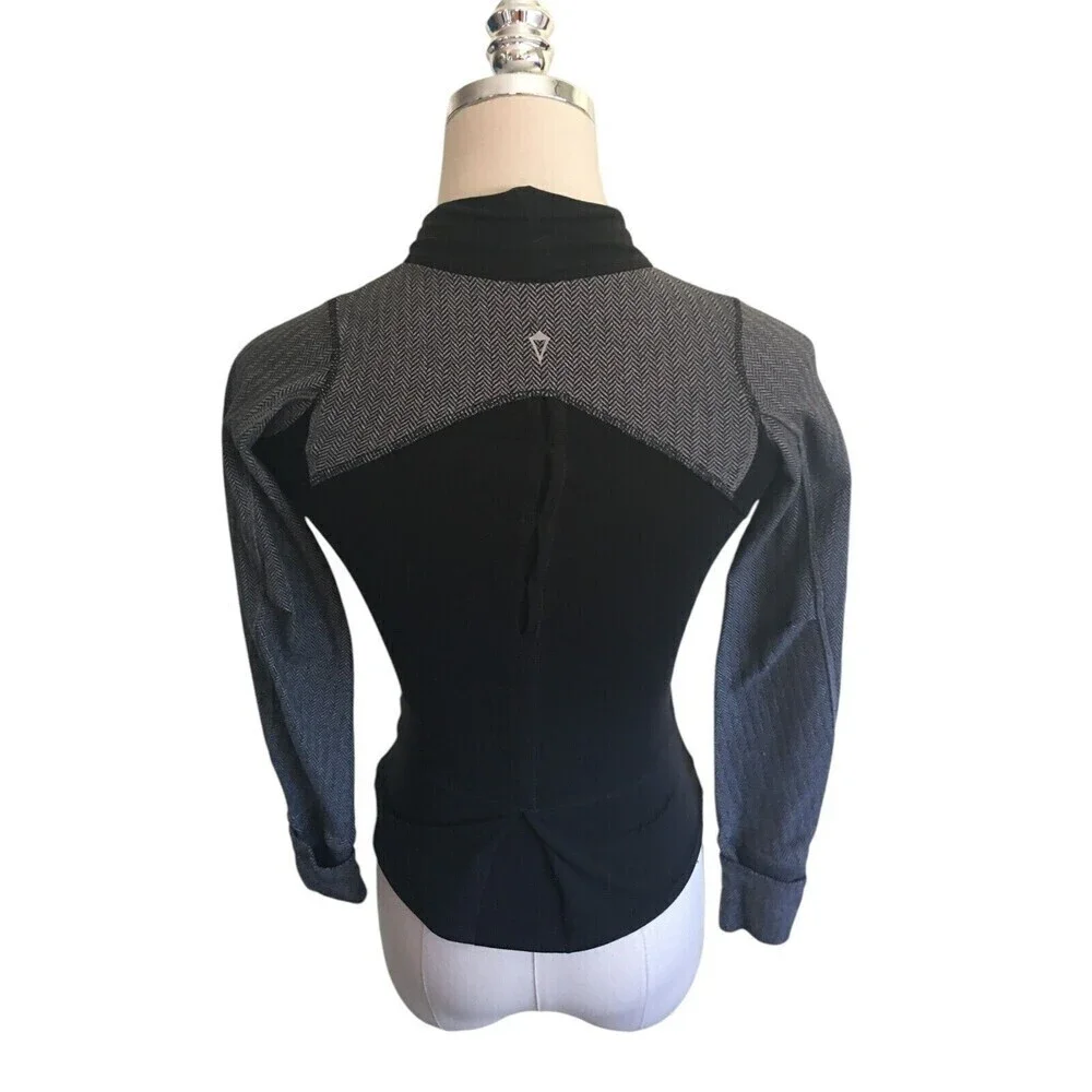 Ivivva Jacket Girl's Size XS Black Gray Long Sleeve Zip Up Sweat Shirt